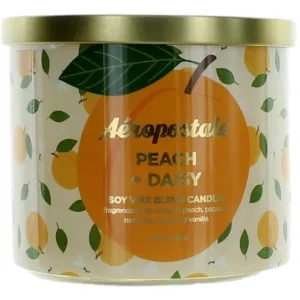 Aeropostale Candle Peach and Daisy - Soy Wax Blend 3 Wick Fine Fragranced, 14.5 oz