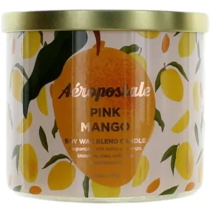 Aeropostale Candle Pink Mango - Soy Wax Blend 3 Wick Fine Fragranced, 14.5 oz