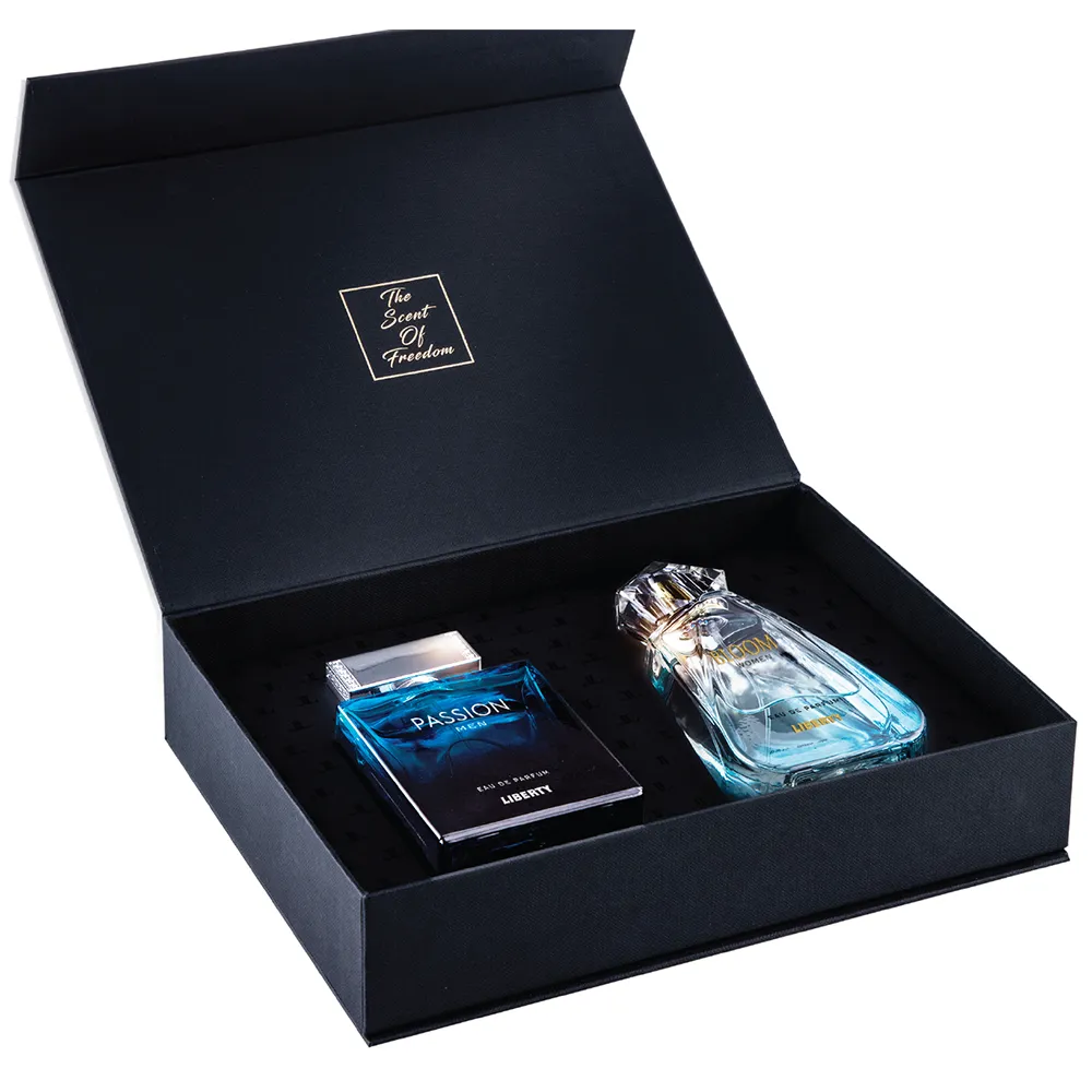 Liberty Luxury Gift Set - Passion for Men, Bloom for Women (100ml/3.4Oz each), Eau De Parfum (EDP), Crafted in France, Long Lasting Smell.