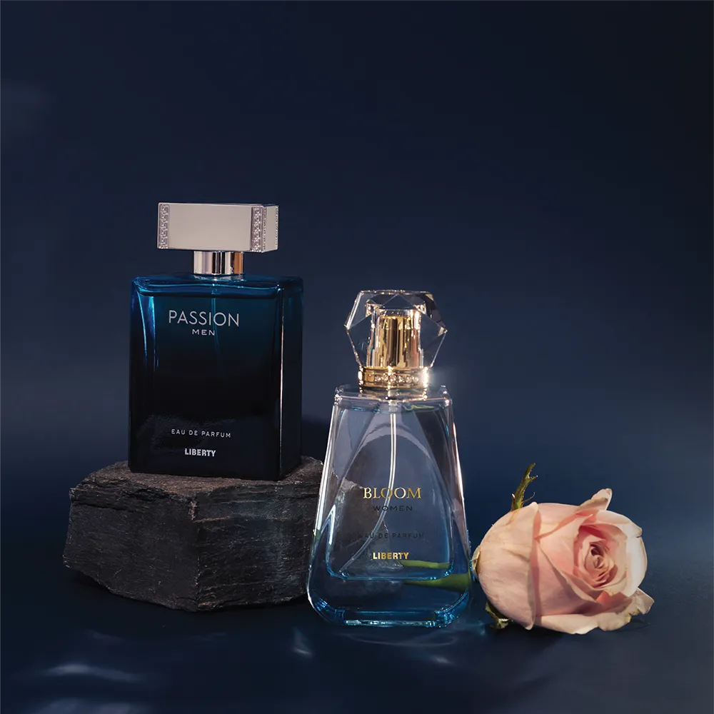 Liberty Luxury Gift Set - Passion for Men, Bloom for Women (100ml/3.4Oz each), Eau De Parfum (EDP), Crafted in France, Long Lasting Smell.