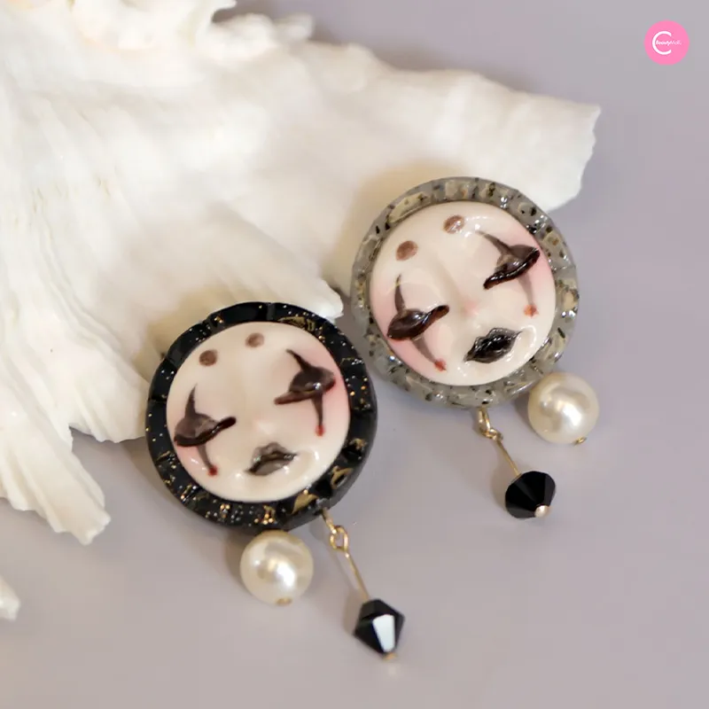 QUANDO Black Witch Asymmetric Sterling Silver Earrings
