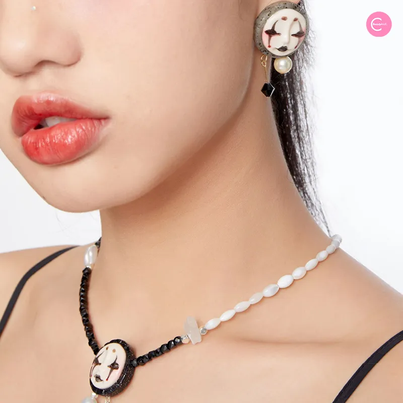 QUANDO Black Witch Asymmetric Sterling Silver Earrings